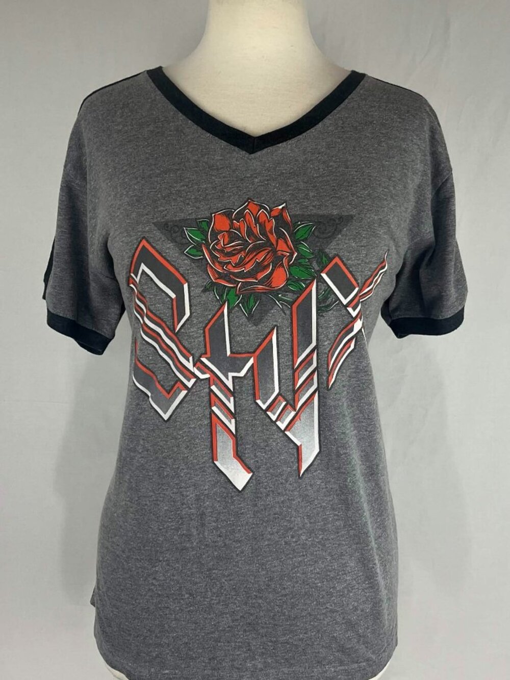 Vintage EUC Styx T Shirt Mens Gray Rose North American Tour Rock Band Sz XL